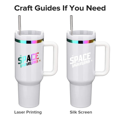 40 oz Glossy Coated Tumbler - White | 12 Pack