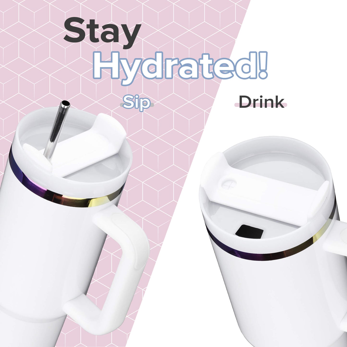 40 oz Glossy Coated Tumbler - White | 12 Pack