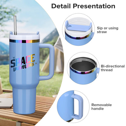 40 oz Glossy Coated Tumbler - Blue | 12 Pack