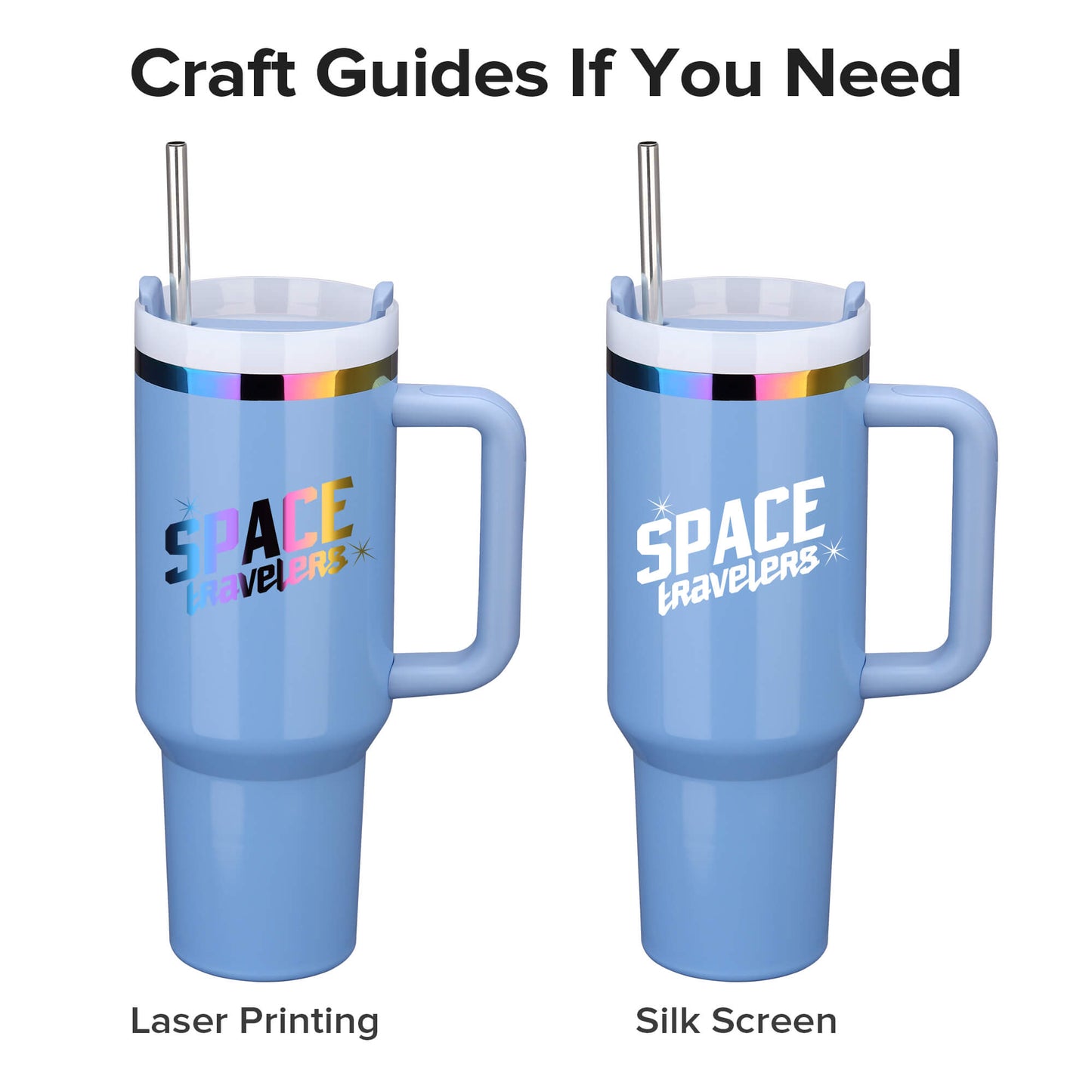 40 oz Glossy Coated Tumbler - Blue | 12 Pack