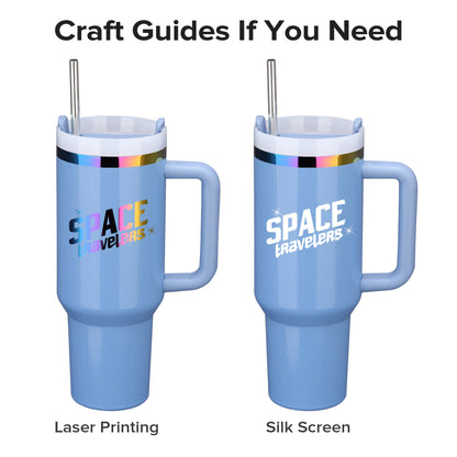 40 oz Glossy Coated Tumbler - Blue | 12 Pack