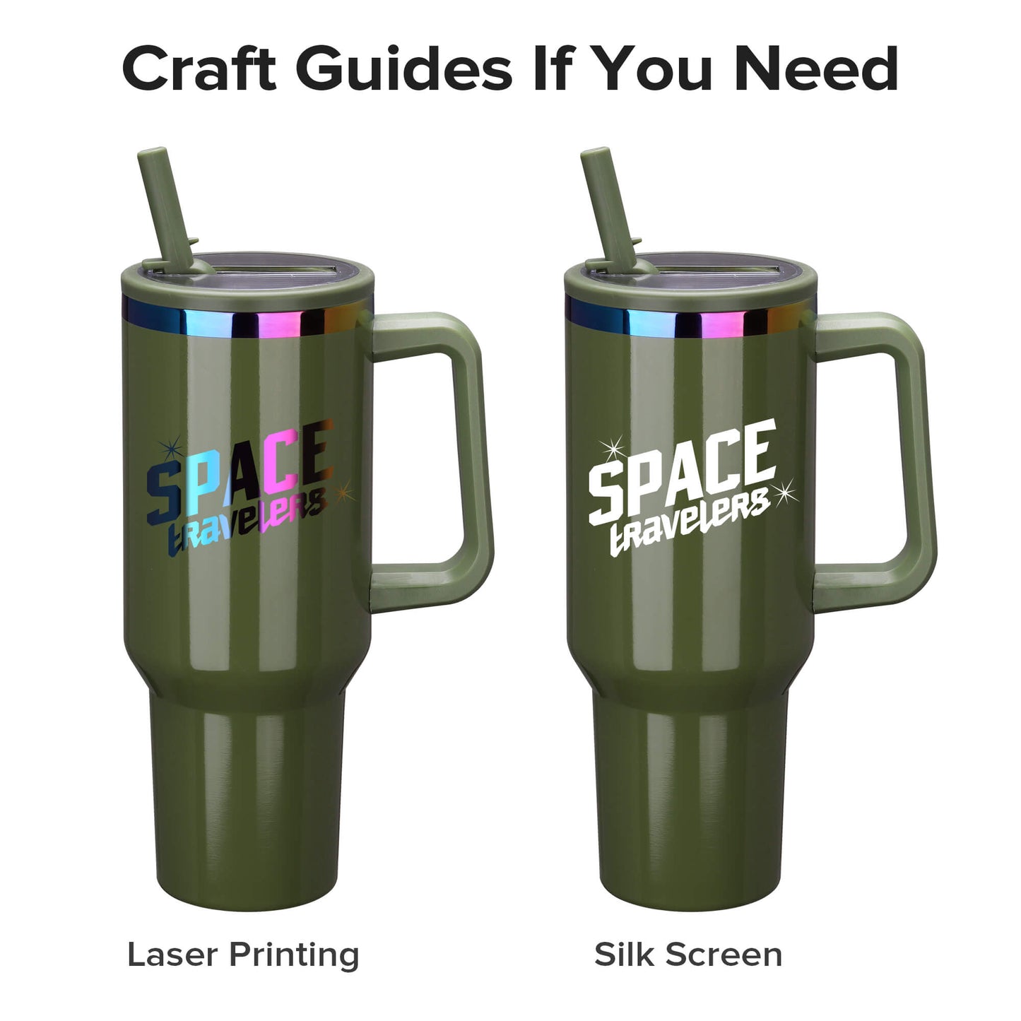 40 oz Glossy Coated Tumbler with Flip Straw - Green | 12 Pack