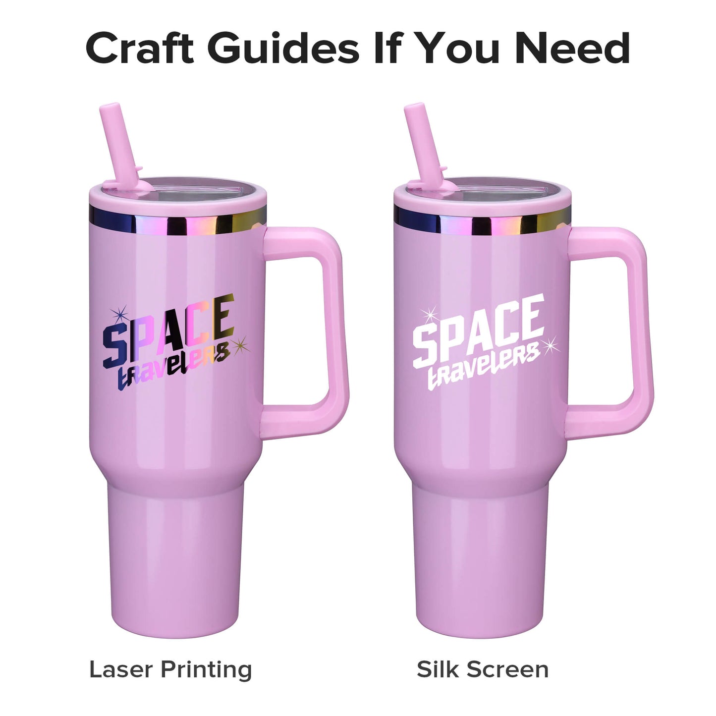 40 oz Glossy Coated Tumbler with Flip Straw - Pink | 12 Pack