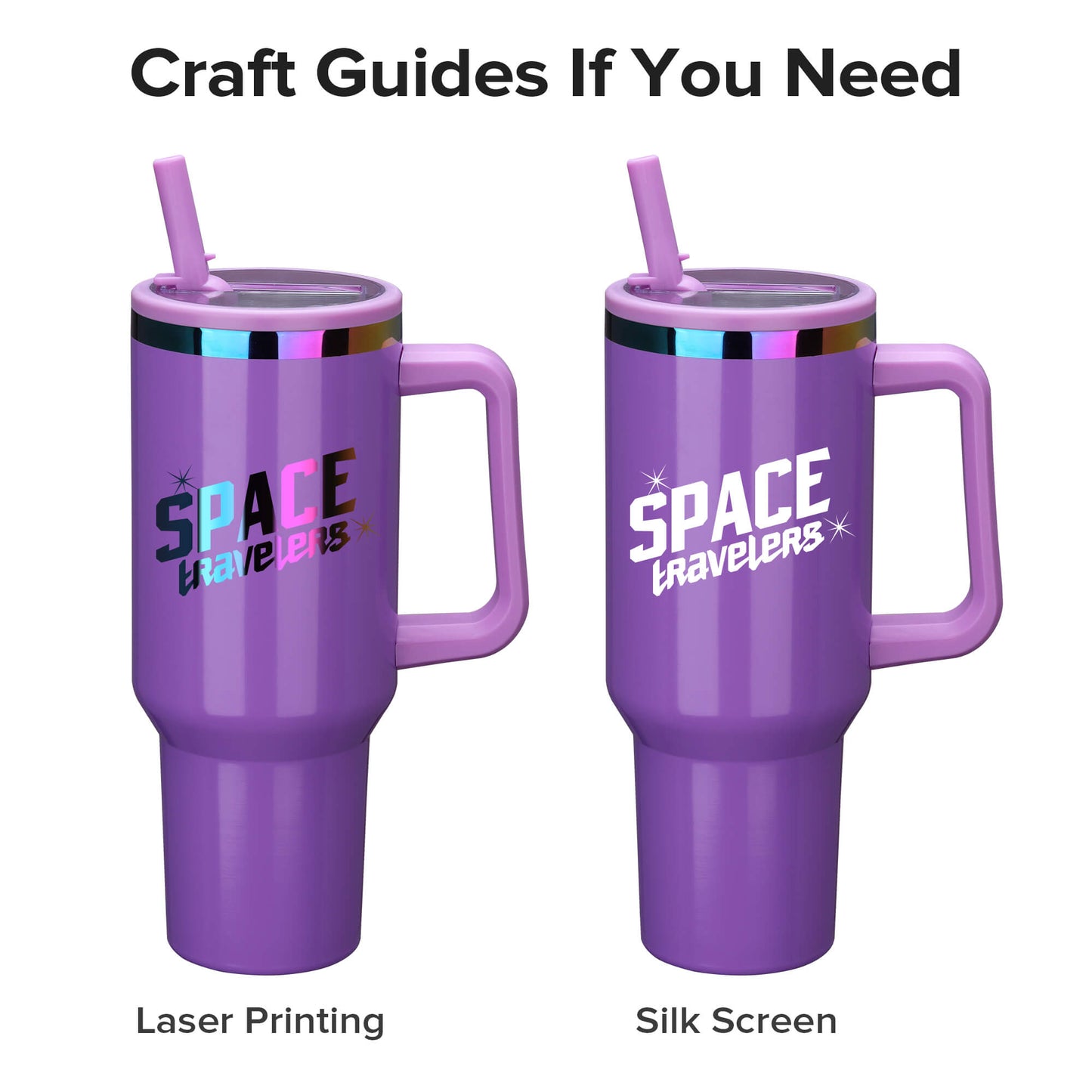 40 oz Glossy Coated Tumbler with Flip Straw - Purple | 12 Pack