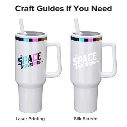 40 oz Glossy Coated Tumbler with Flip Straw - White | 12 Pack