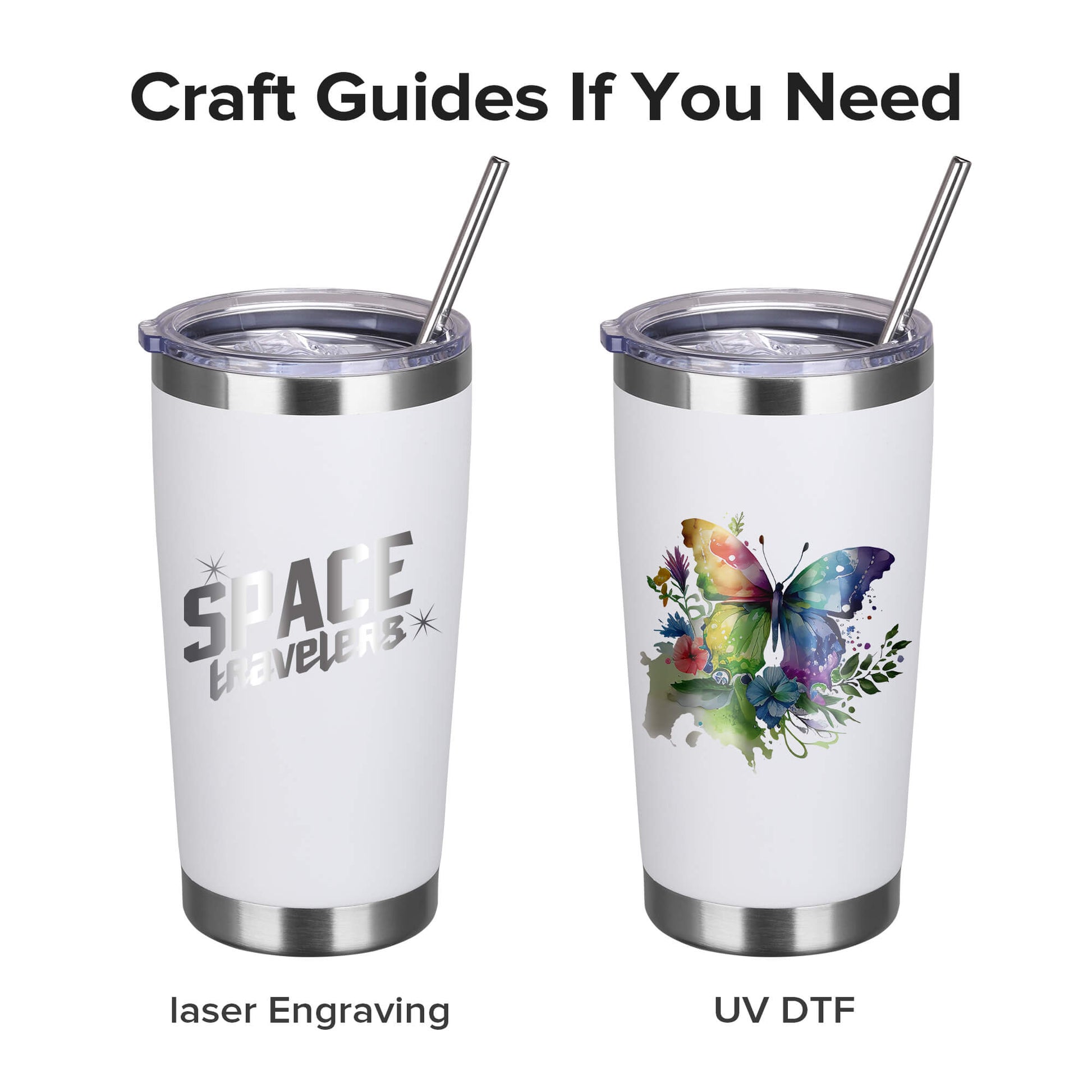 20 oz Powder Coated Tumbler - White | 20 Pack