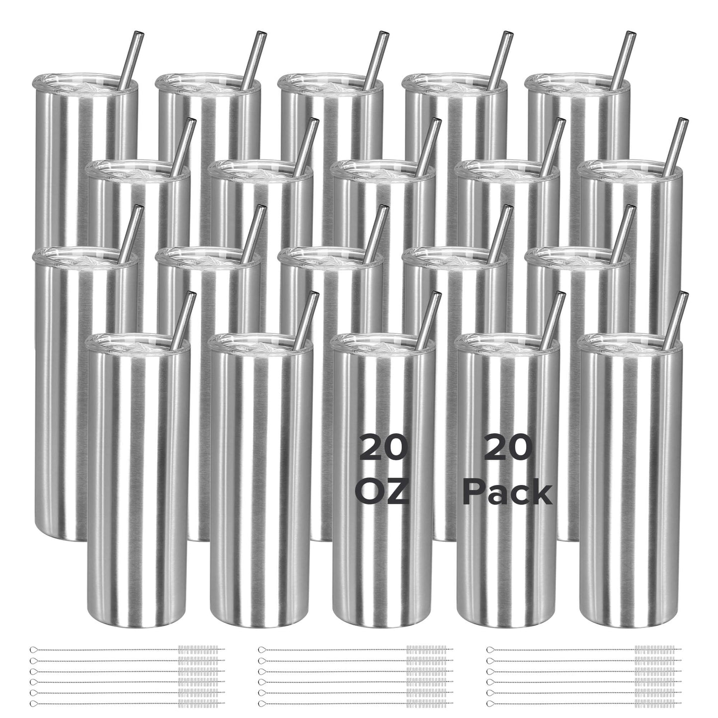 20 oz Skinny Stainless Steel Tumbler | 20 Pack