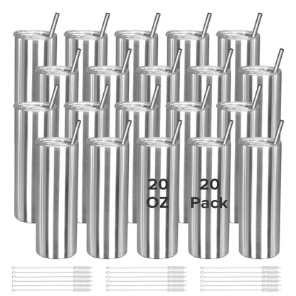 20 oz Skinny Stainless Steel Tumbler | 20 Pack