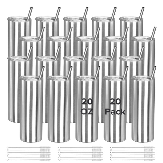 20 oz Skinny Stainless Steel Tumbler | 20 Pack