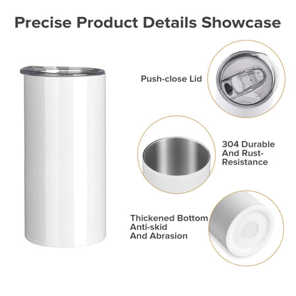 12 oz Flat Edge Sublimation Tumbler | 24 Pack