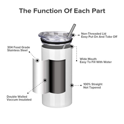 12 oz Flat Edge Sublimation Tumbler | 24 Pack