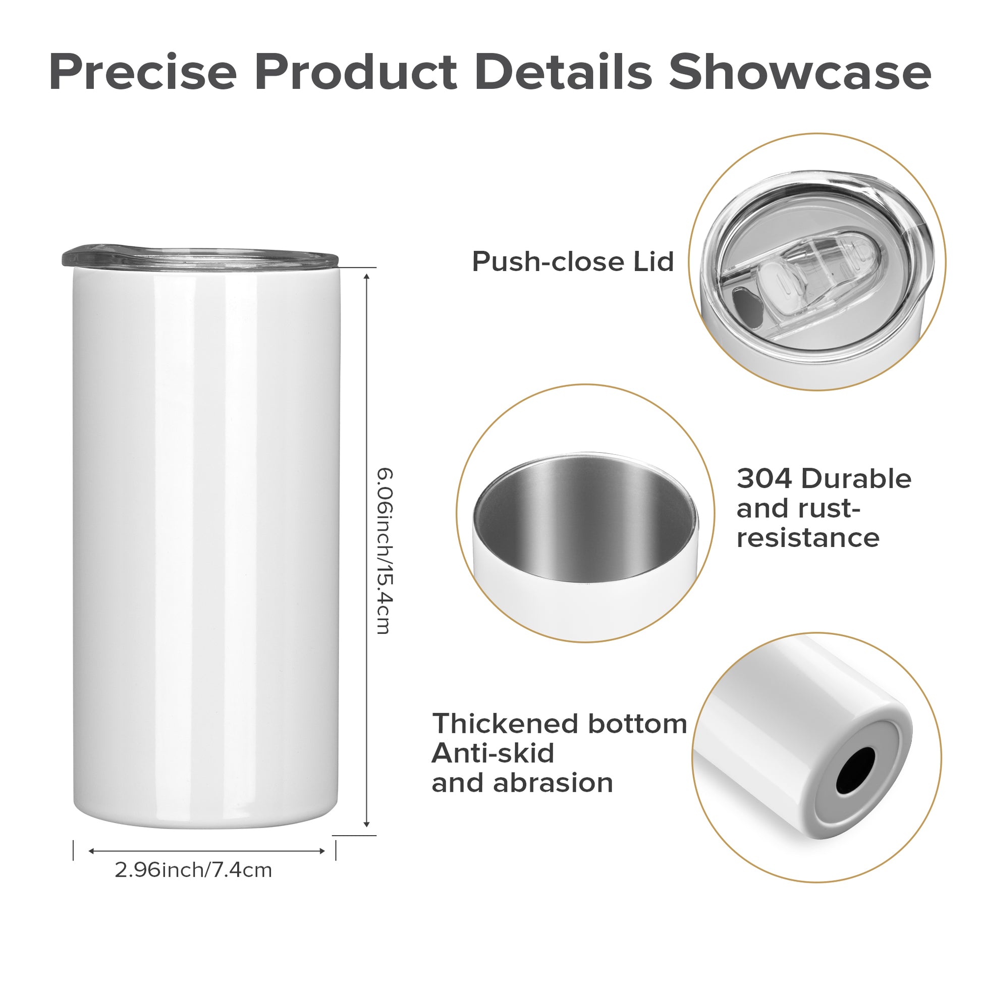15 oz Sublimation Tumblers White Skinny | 25 Pack - FASTSUB