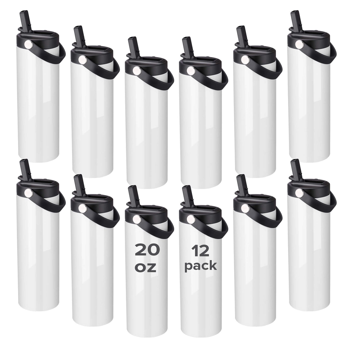 20 oz Sublimation Tumbler with Handle | 12 Pack