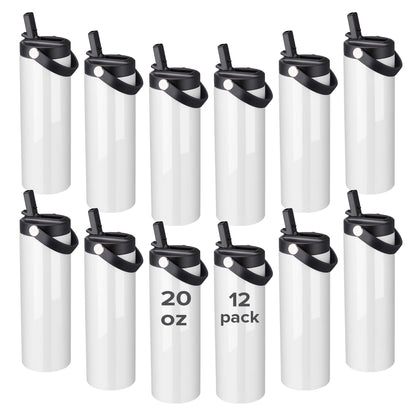 20 oz Sublimation Tumbler with Handle | 12 Pack