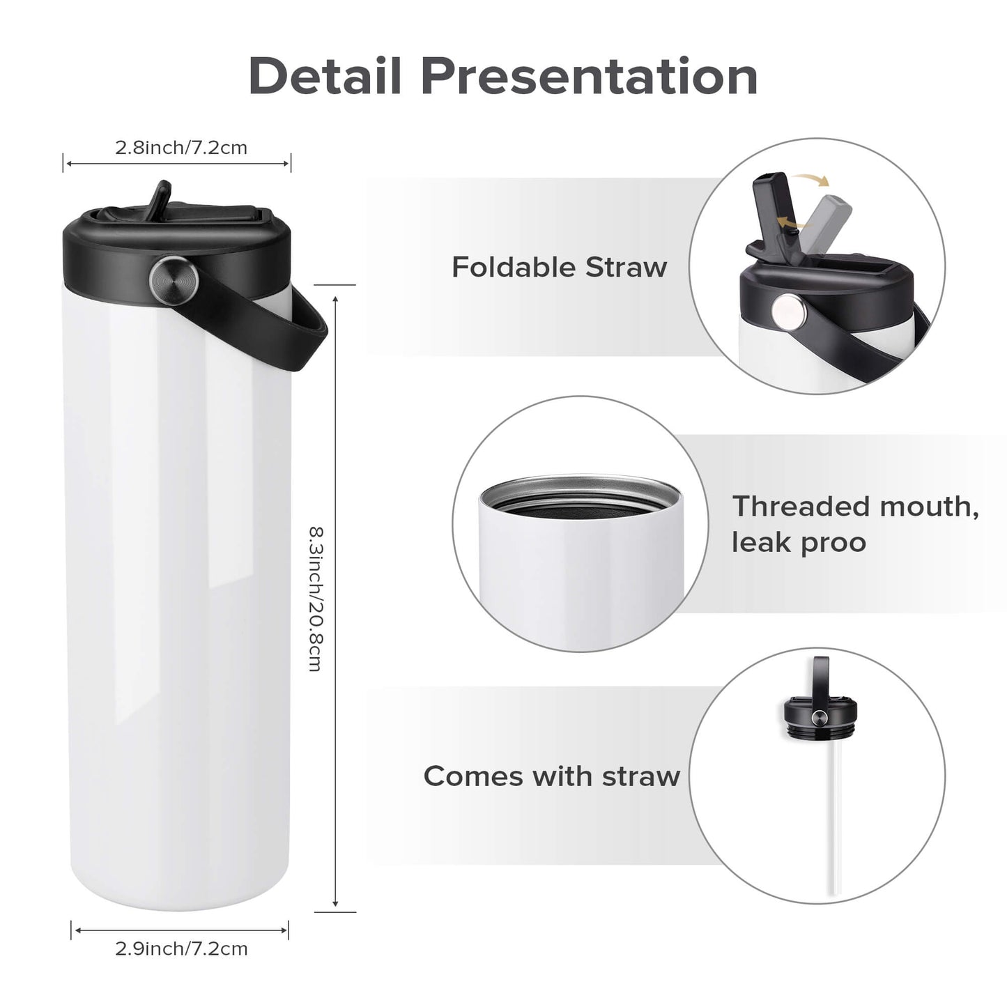 20 oz Sublimation Tumbler with Handle | 12 Pack