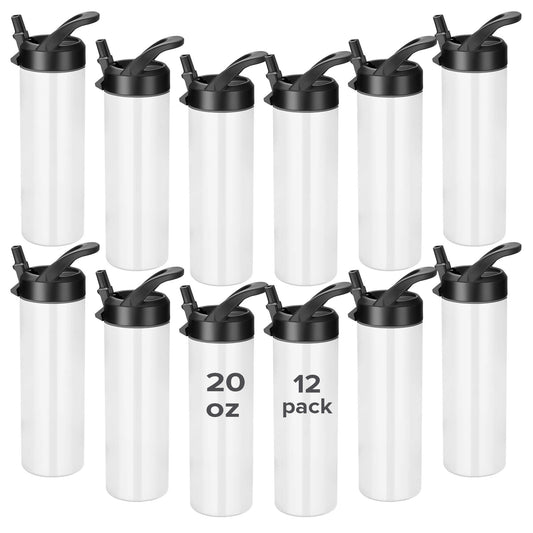 20 oz Sublimation Sports Water Bottle Blanks | 12 Pack - FASTSUB