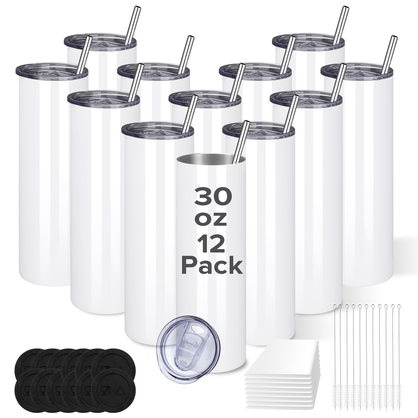 30 oz Sublimation Tumblers Skinny | 12 Pack